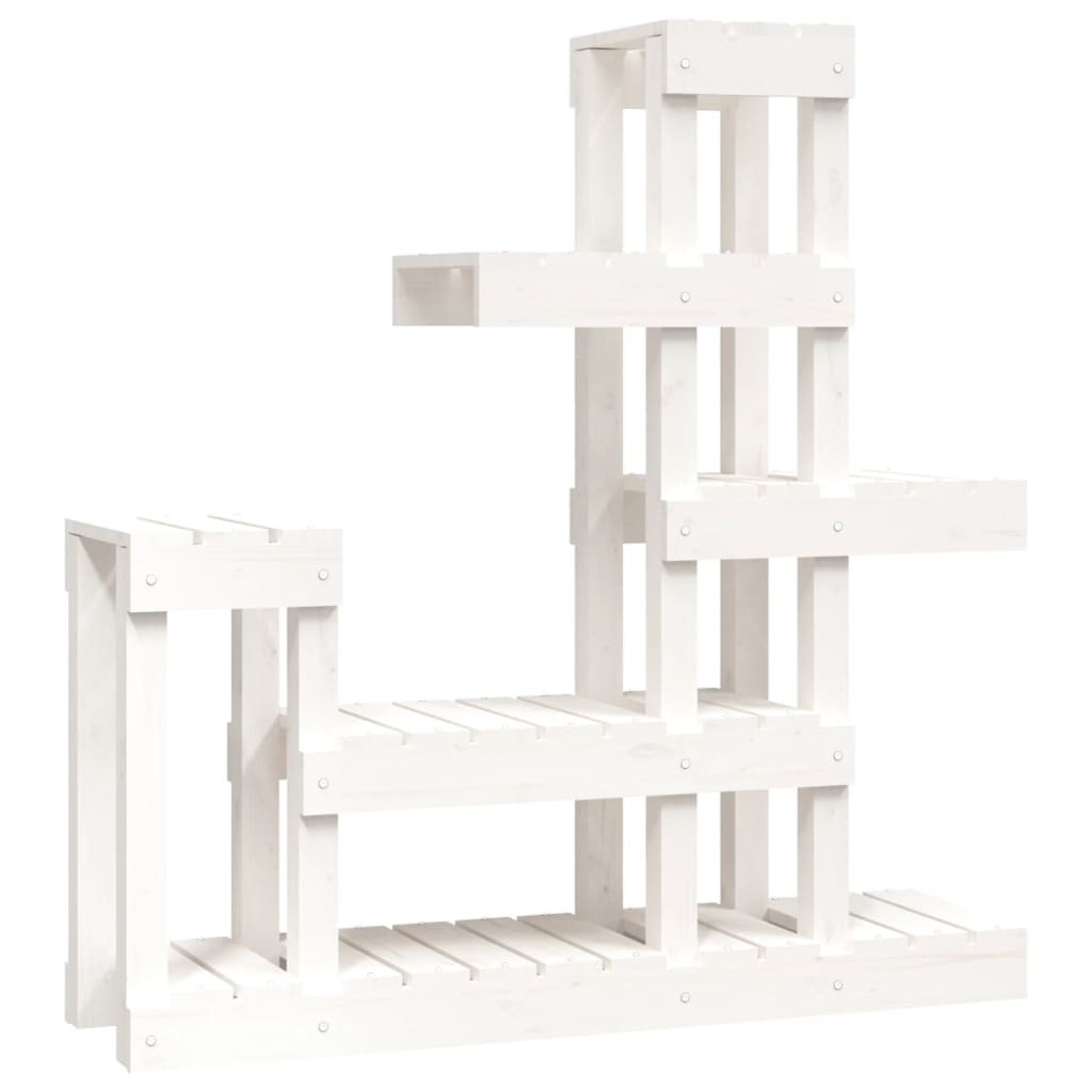 Plantestativ hvit 92x25x97 cm heltre furu