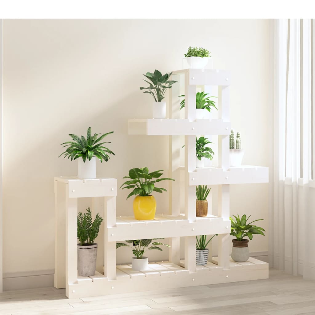 Plantestativ hvit 92x25x97 cm heltre furu