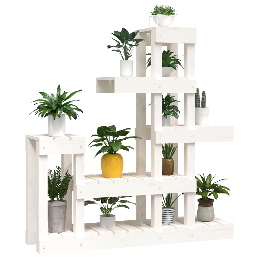 Plantestativ hvit 92x25x97 cm heltre furu