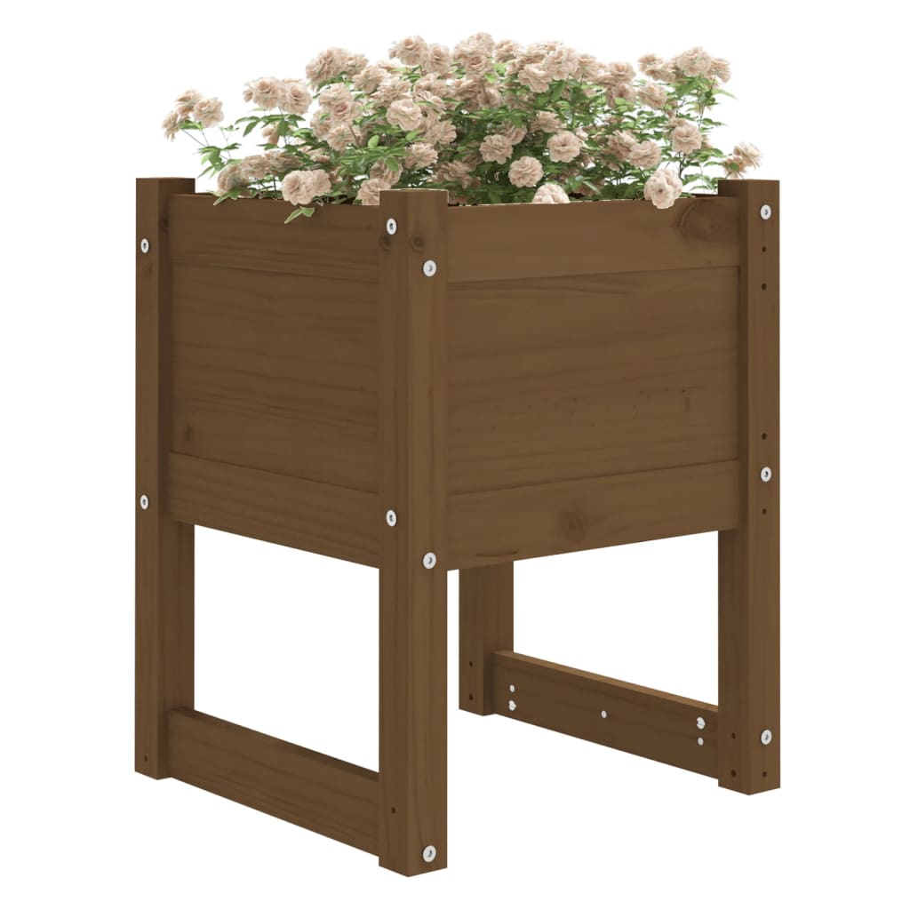 Plantekasse honningbrun 40x40x52,5 cm heltre furu