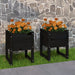 Plantekasser 2 stk svart 40x40x52,5 cm heltre furu