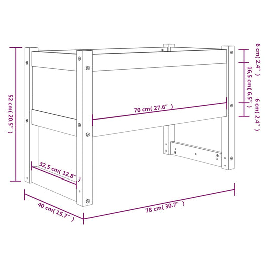Plantekasse 78x40x52 cm heltre furu