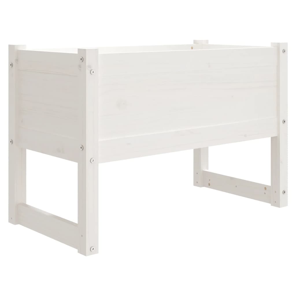 Plantekasse hvit 78x40x52 cm heltre furu