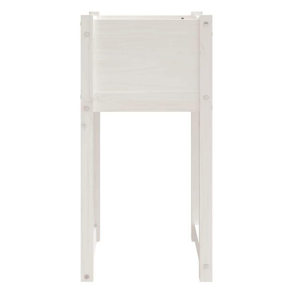 Plantekasse hvit 40x40x81 cm heltre furu