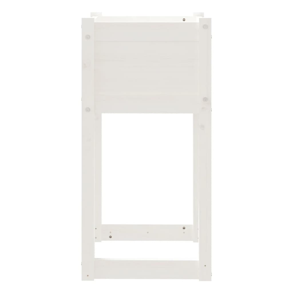 Plantekasse hvit 40x40x81 cm heltre furu
