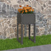 Plantekasse grå 40x40x81 cm heltre furu