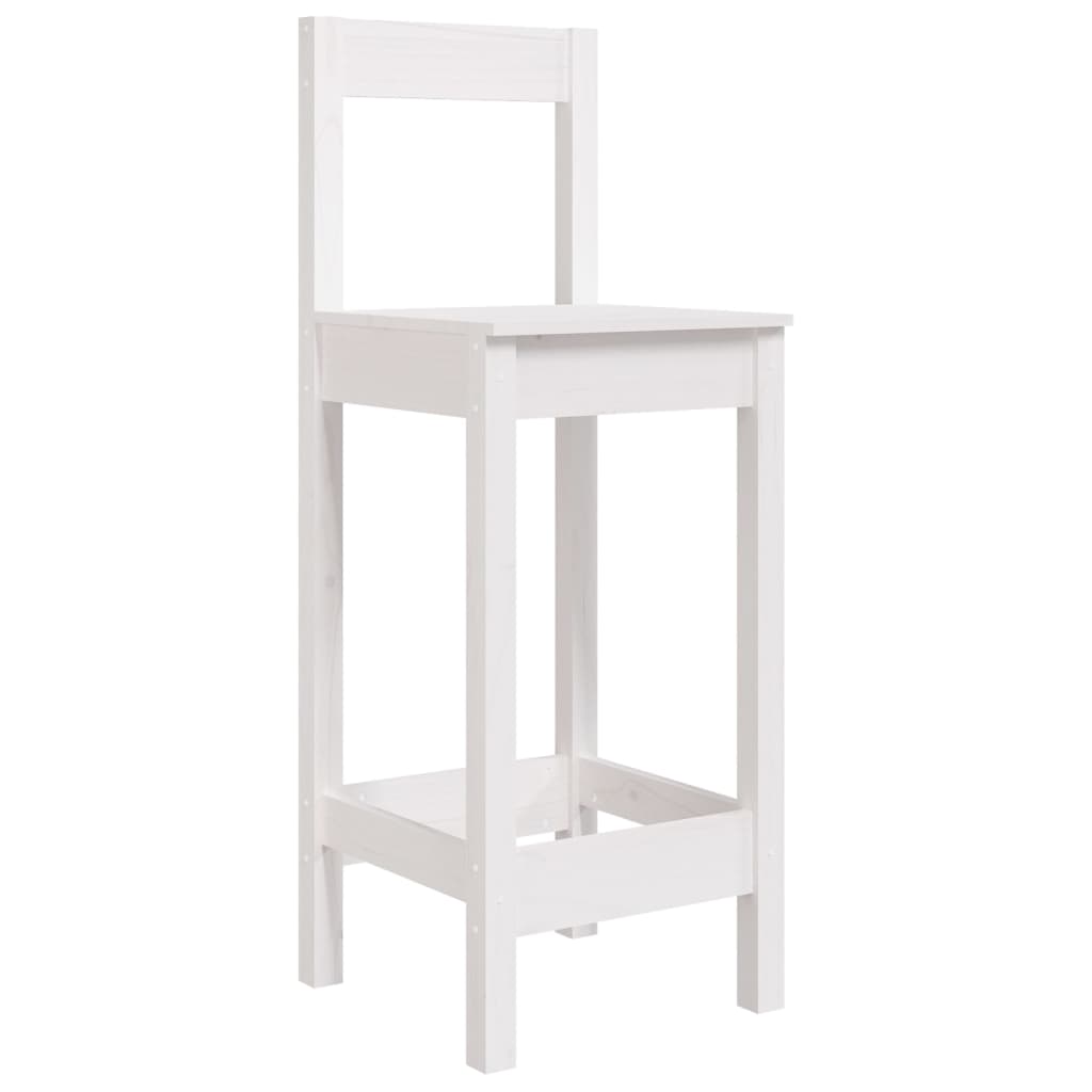 Barstoler 2 stk hvit 40x41,5x112 cm heltre furu vidaXL