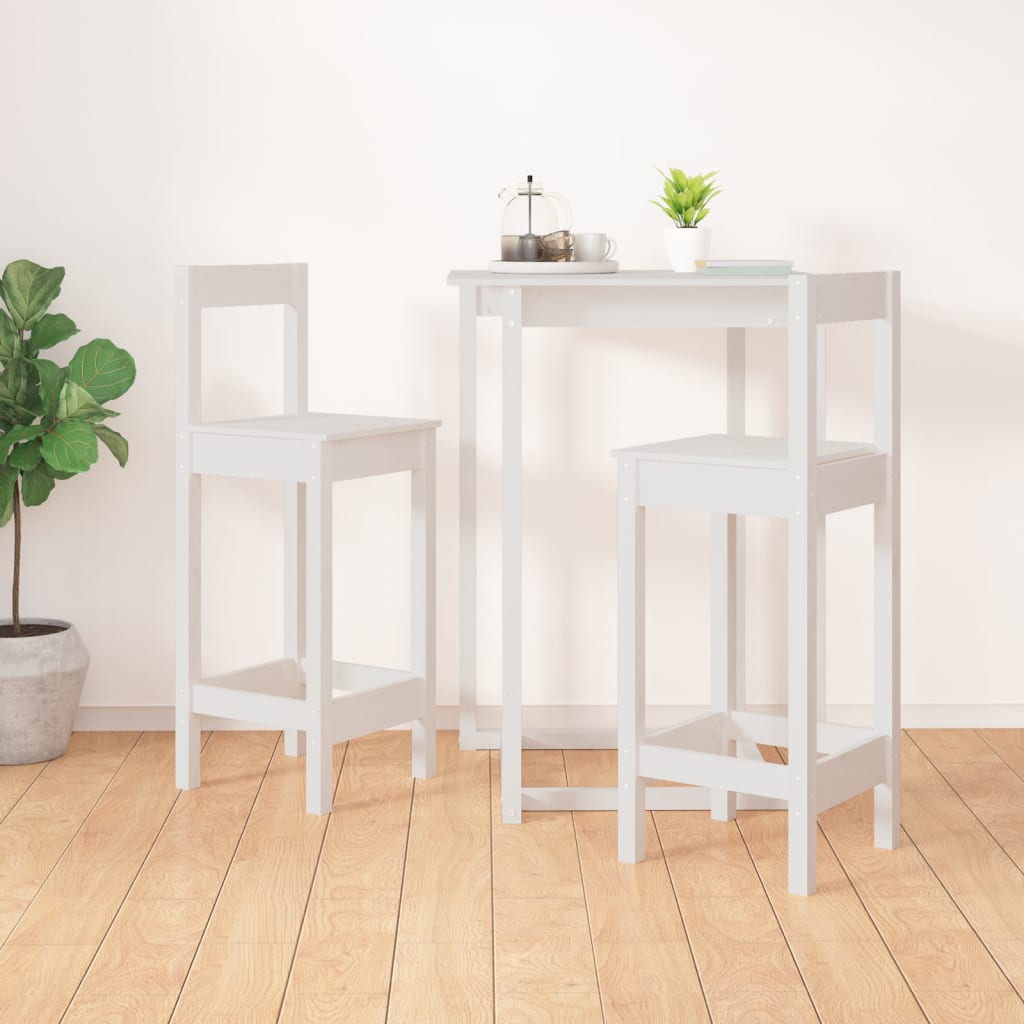 Barstoler 2 stk hvit 40x41,5x112 cm heltre furu vidaXL