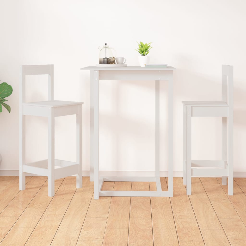 Barstoler 2 stk hvit 40x41,5x112 cm heltre furu vidaXL