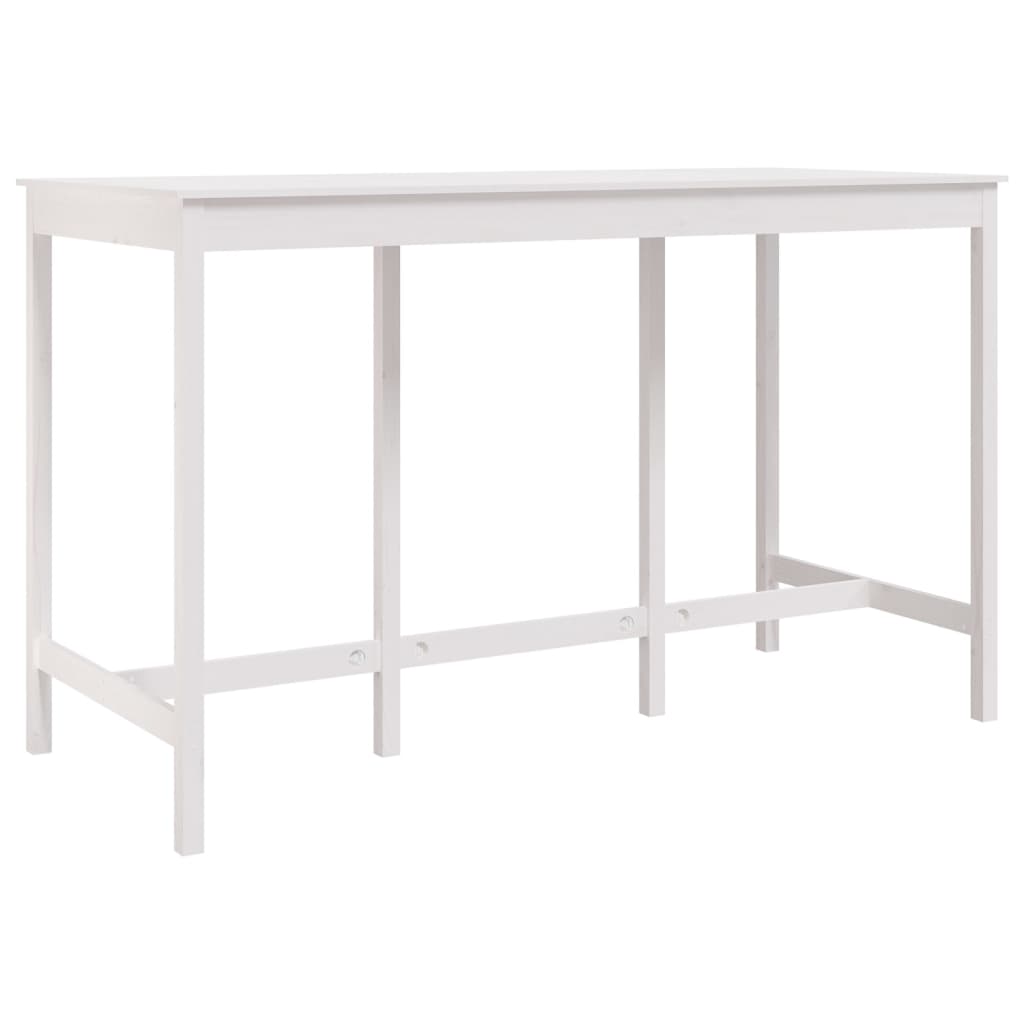 Barbord hvit 180x80x110 cm heltre furu vidaXL