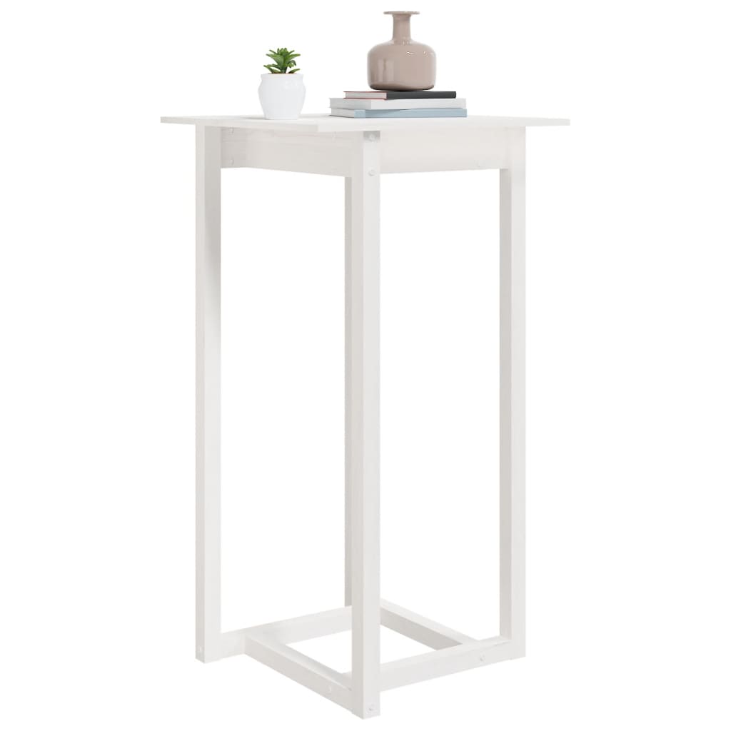 Barbord hvit 60x60x110 cm heltre furu vidaXL