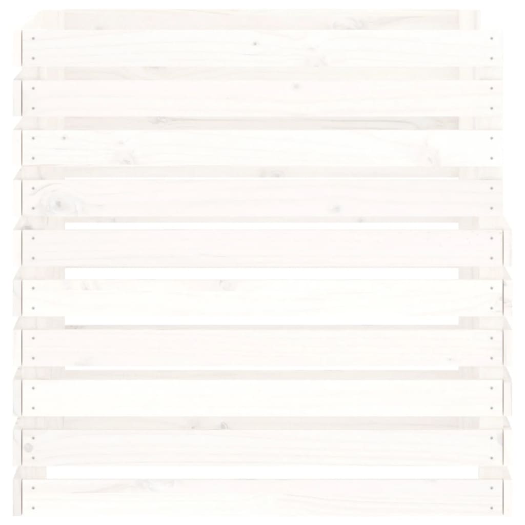 Kompostkasse hvit 80x80x78 cm heltre furu
