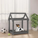 Hundeseng grå 61x50x70 cm heltre furu