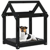 Hundeseng svart 61x50x70 cm heltre furu