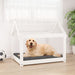 Hundeseng hvit 81x60x70 cm heltre furu