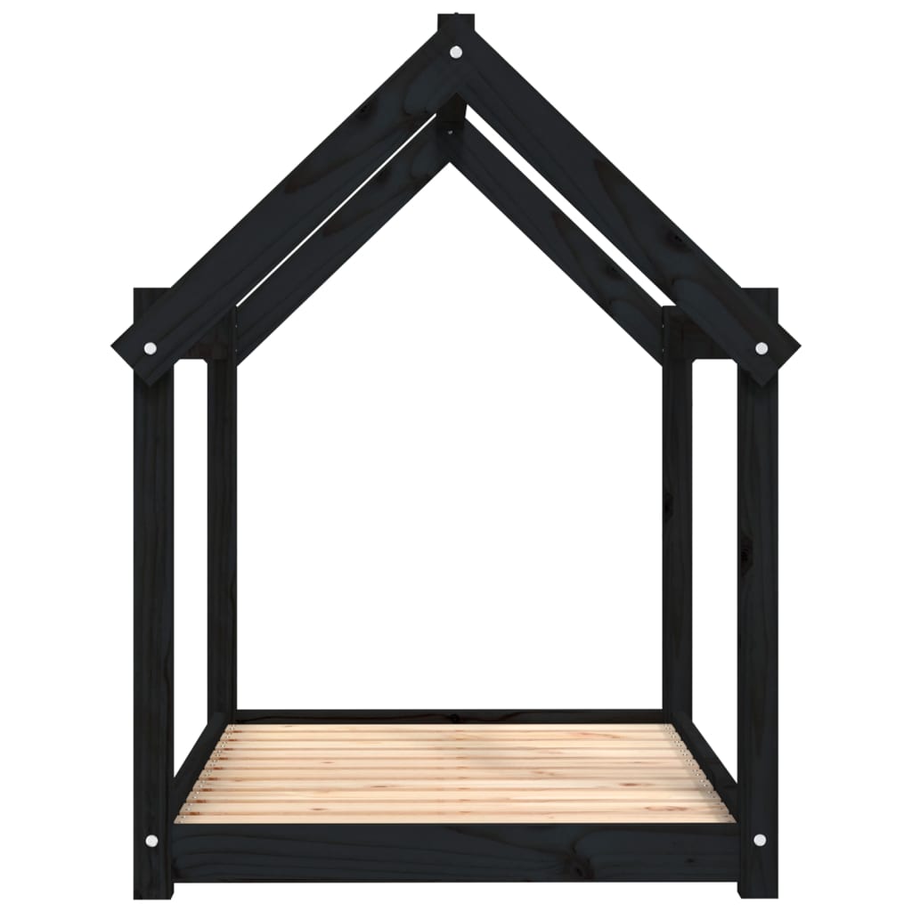 Hundeseng svart 101x70x90cm heltre furu