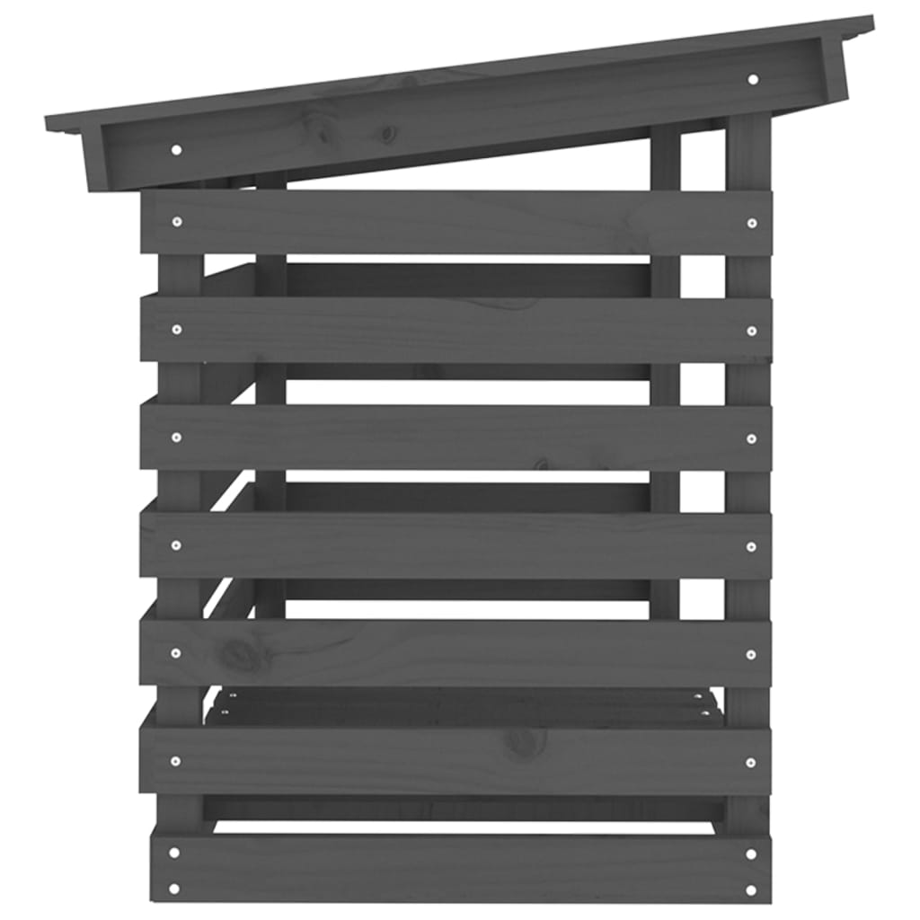 Vedstativ grå 108x73x79 cm heltre furu