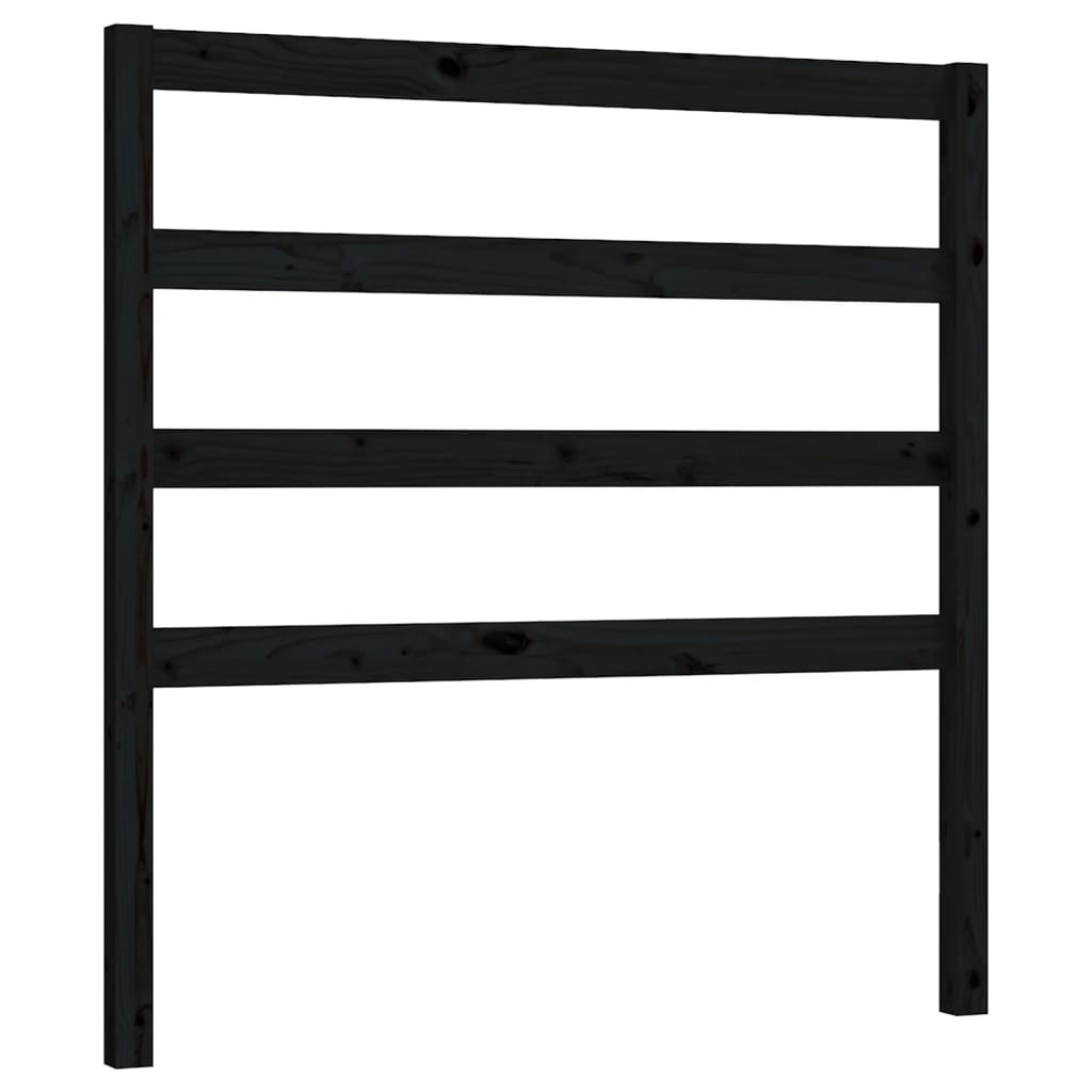 Sengegavl svart 95x4x100 cm heltre furu