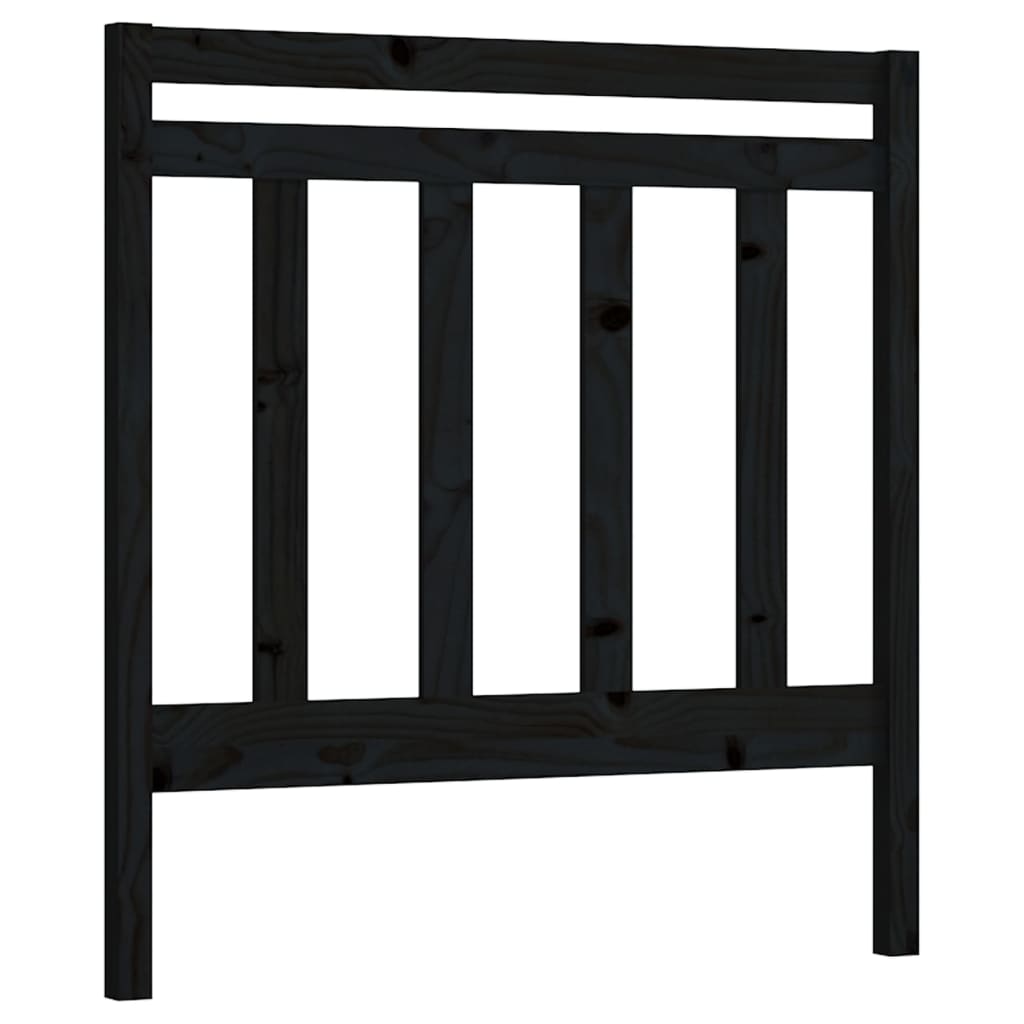 Sengegavl svart 95x4x100 cm heltre furu