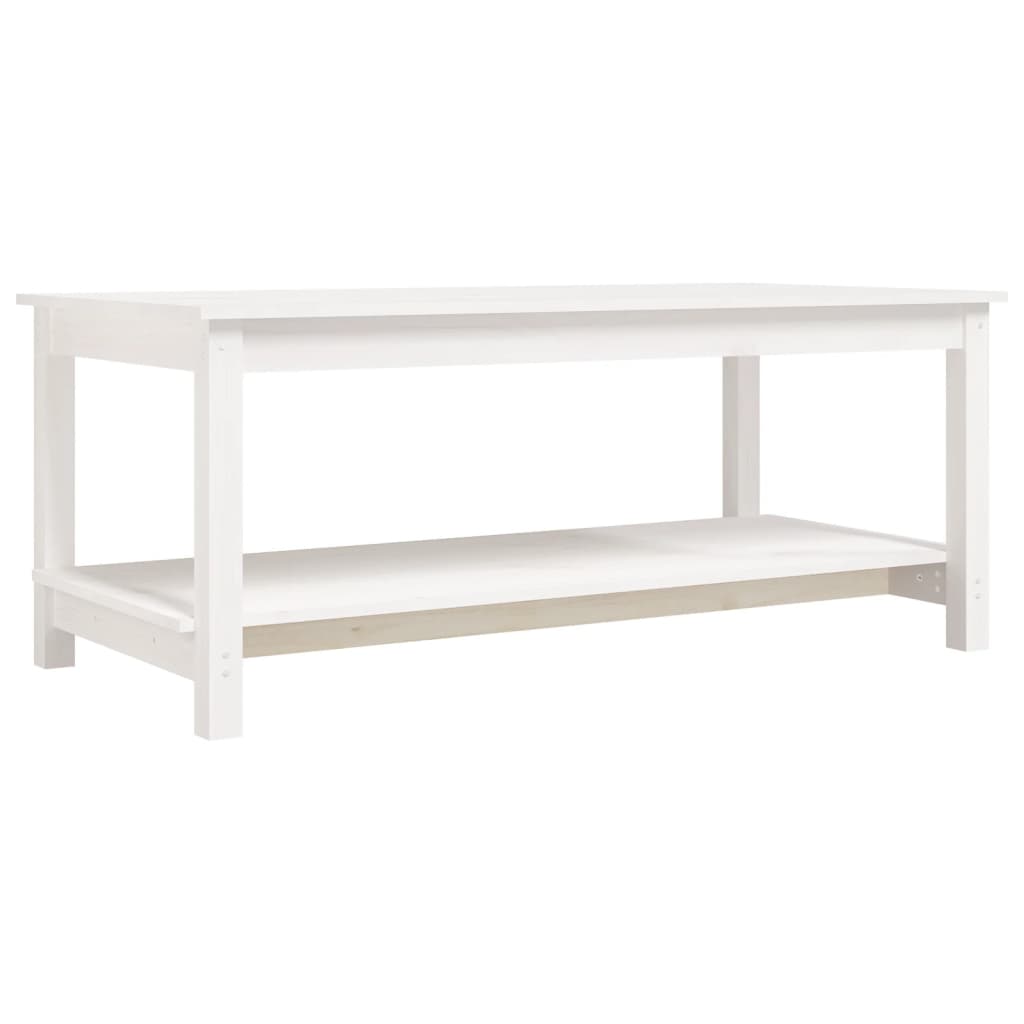 Salongbord hvit 110x55x45 cm heltre furu