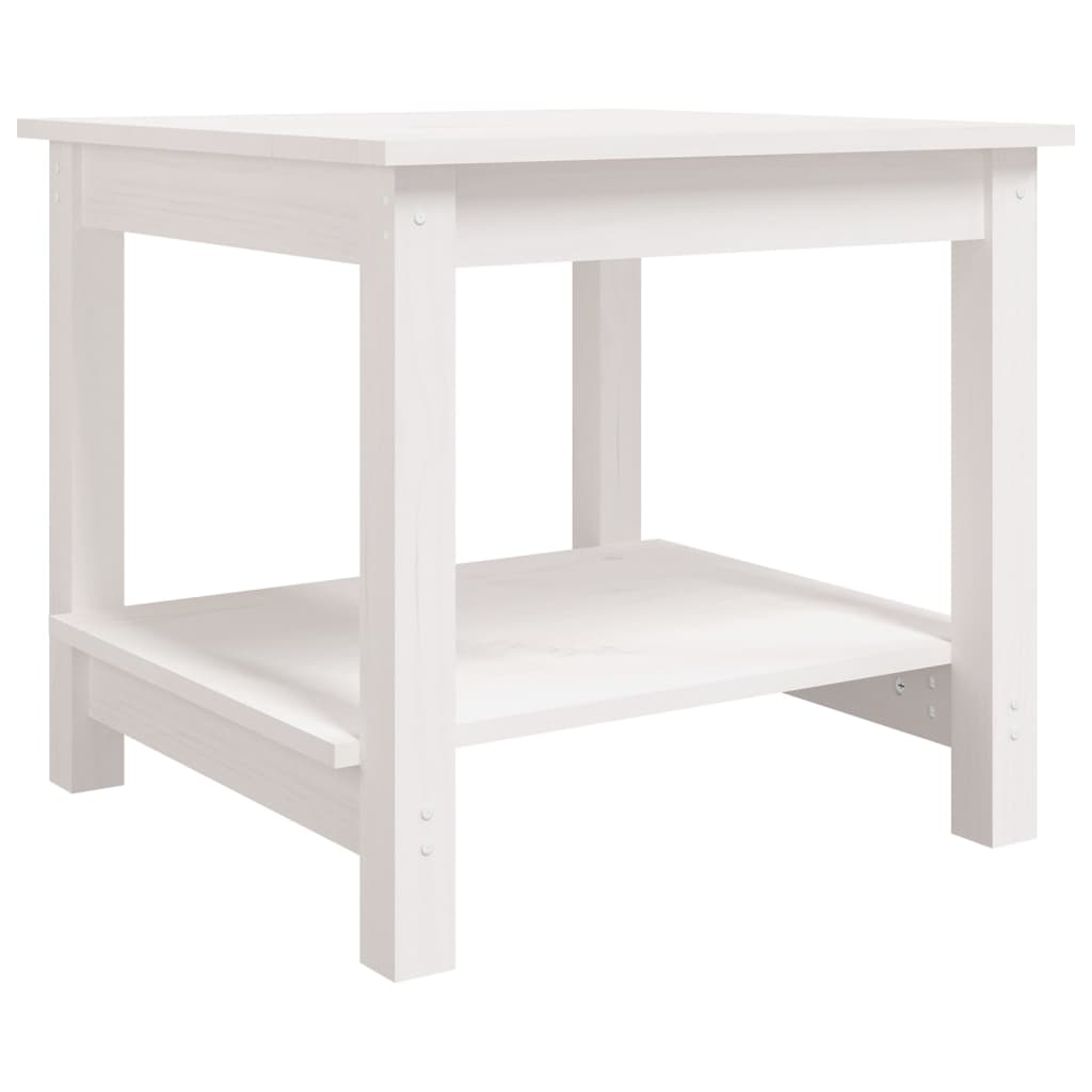 Salongbord hvit 50x50x45 cm heltre furu vidaXL
