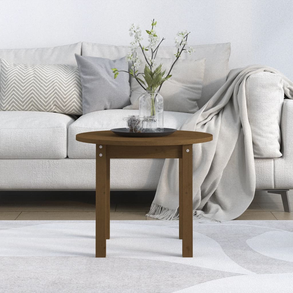 Salongbord honningbrun Ø 55x45 cm heltre furu