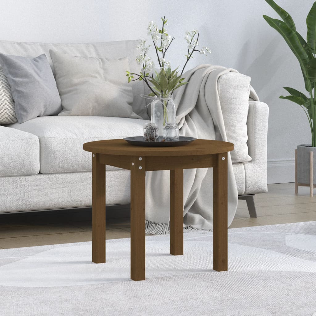 Salongbord honningbrun Ø 55x45 cm heltre furu