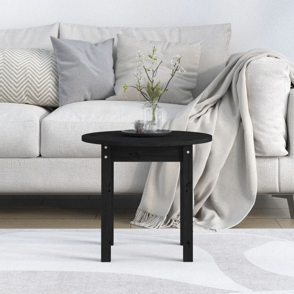 Salongbord svart Ø 45x40 cm heltre furu