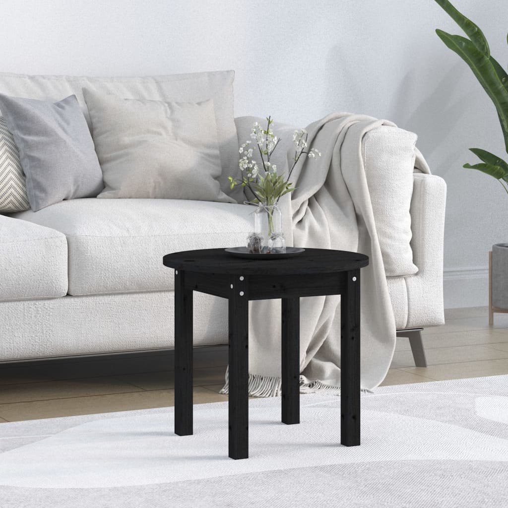 Salongbord svart Ø 45x40 cm heltre furu