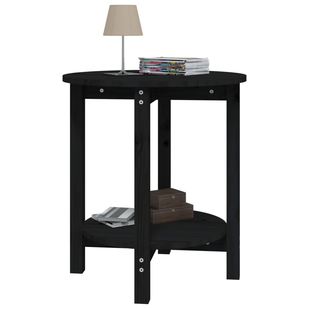 Salongbord svart Ø 55x60 cm heltre furu
