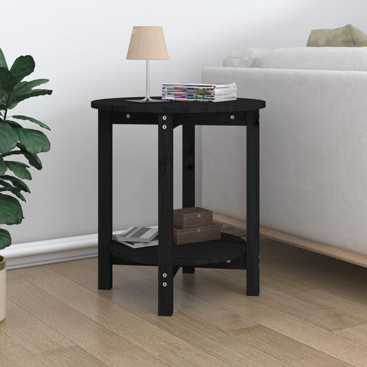 Salongbord svart Ø 55x60 cm heltre furu