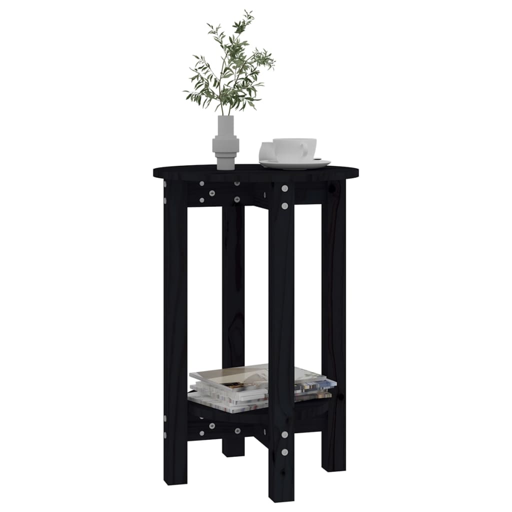Salongbord svart Ø 40x60 cm heltre furu