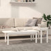 Salongbord 2 stk hvit heltre furu