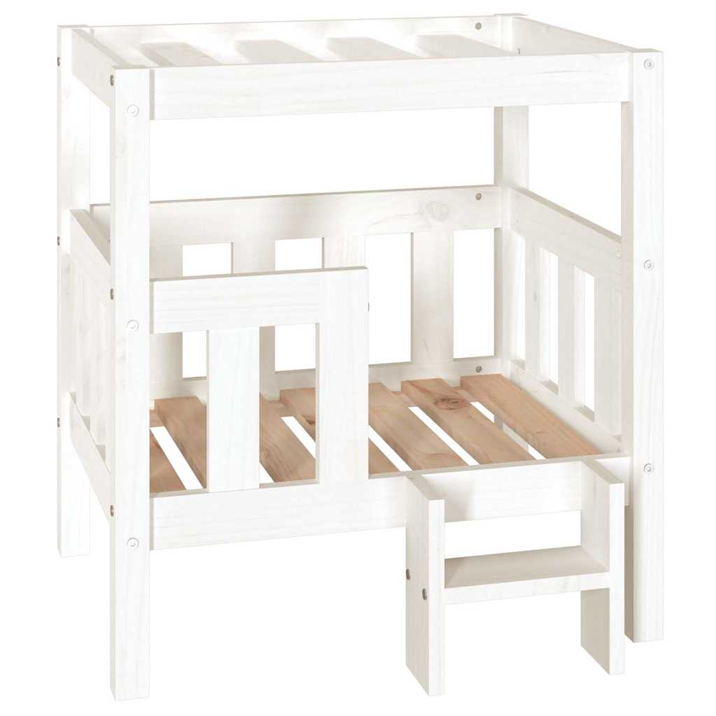Hundeseng hvit 65,5x50,5x70 cm heltre furu vidaXL