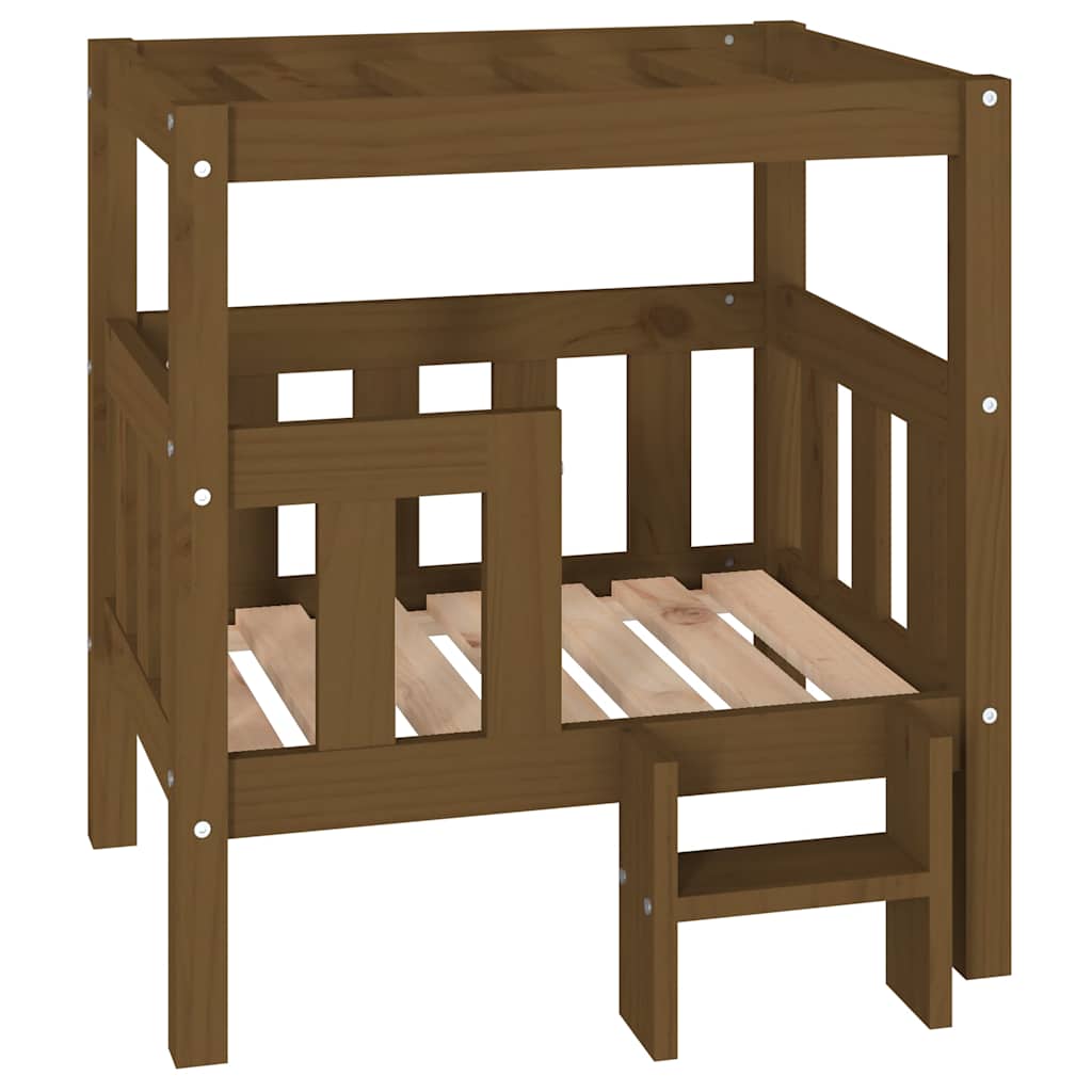 Hundeseng honningbrun 65,5x50,5x70 cm heltre furu