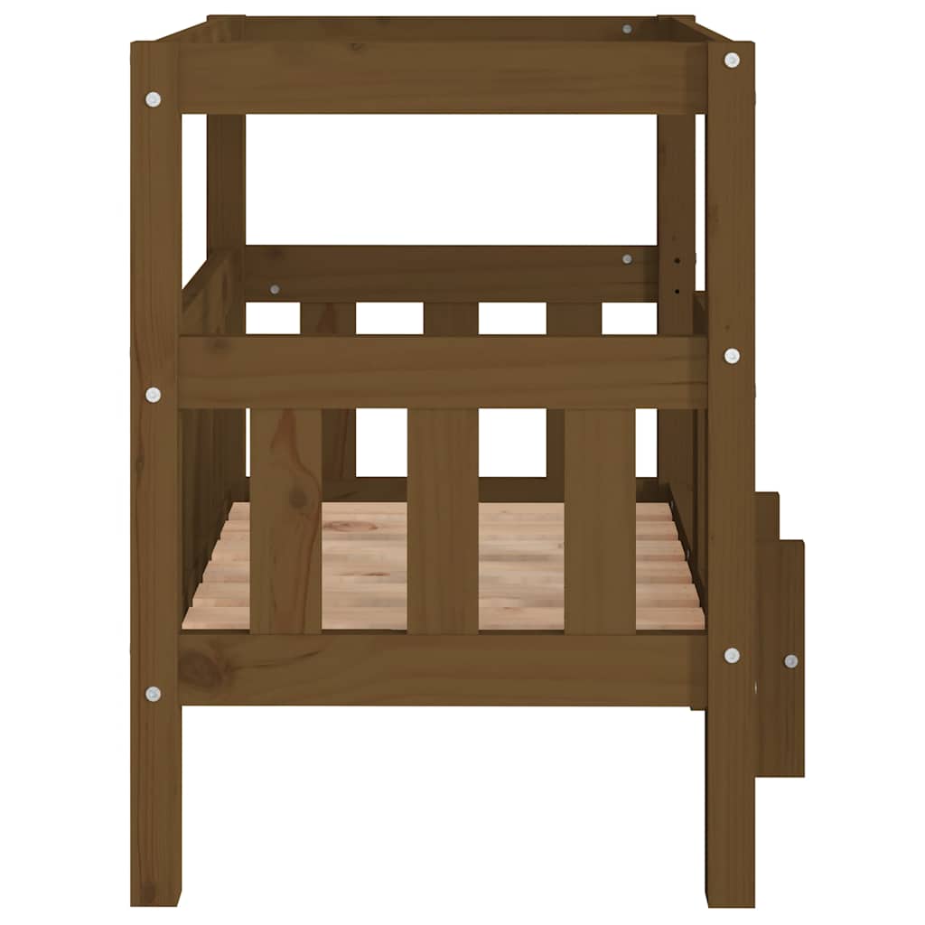 Hundeseng honningbrun 65,5x50,5x70 cm heltre furu