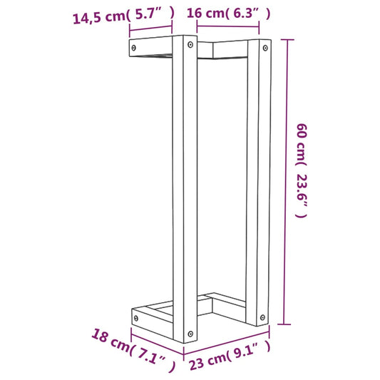 Håndklestativ 23x18x60 cm heltre furu