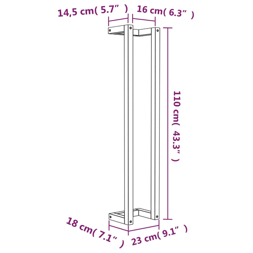 Håndklestativ 23x18x110 cm heltre furu