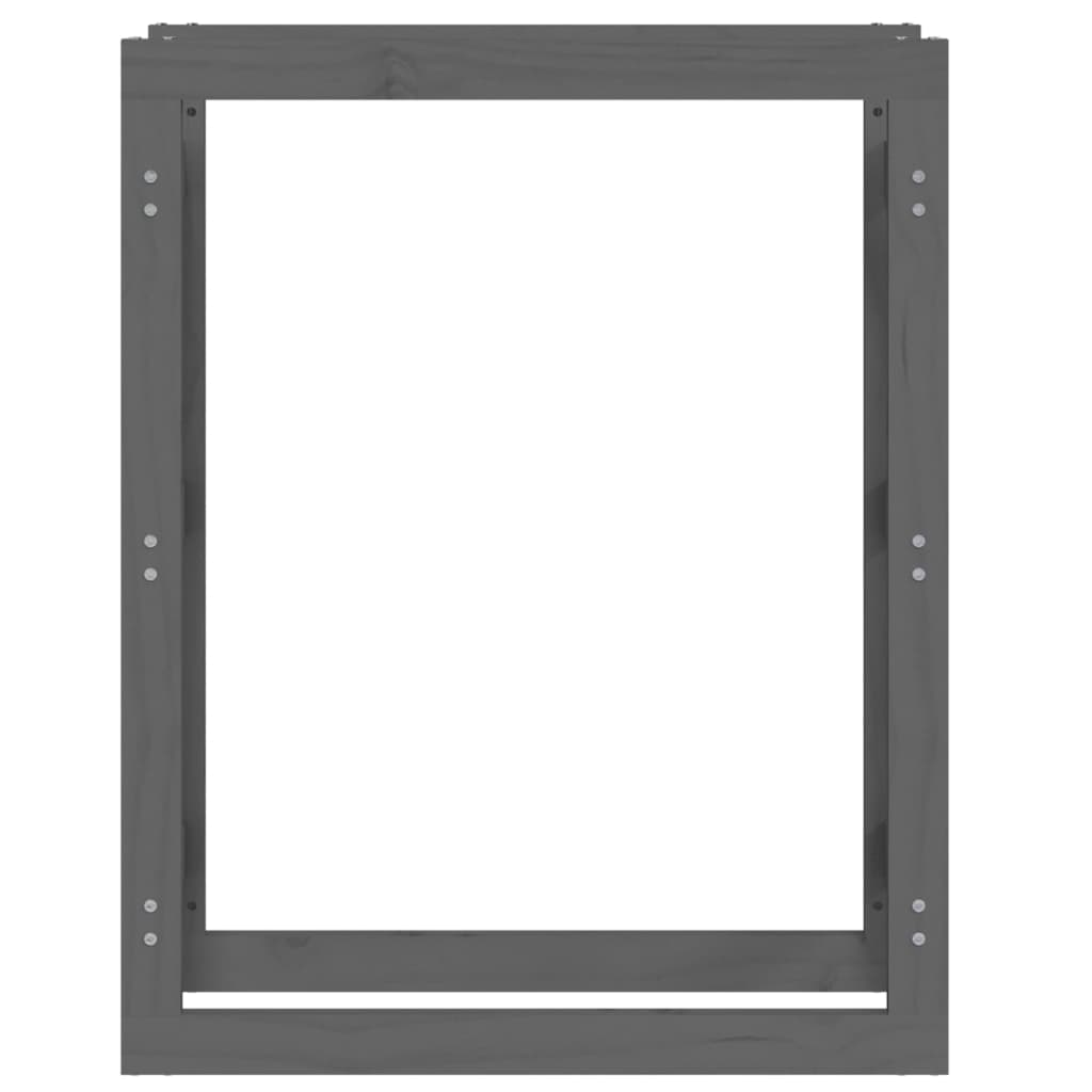 Vedstativ grå 80x25x100 cm heltre furu