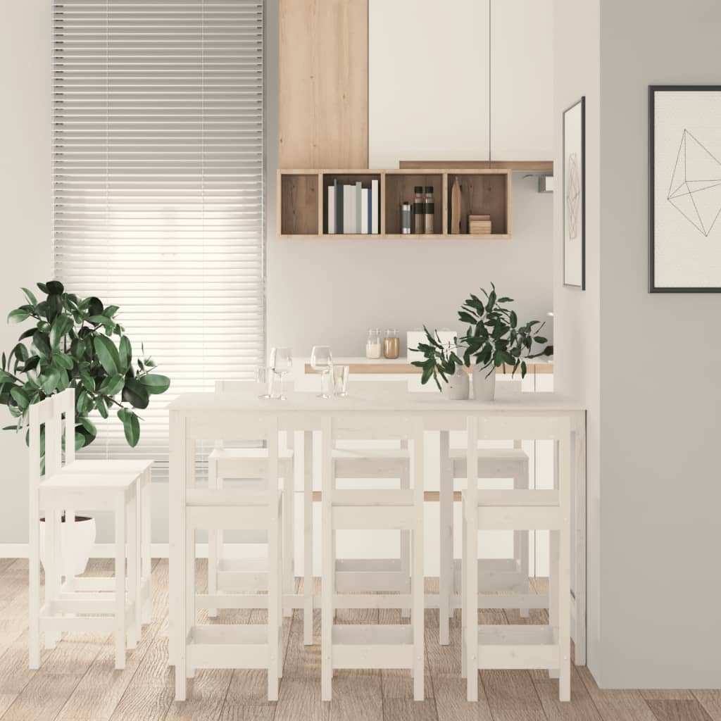 Barsett 9 deler hvit heltre furu vidaXL