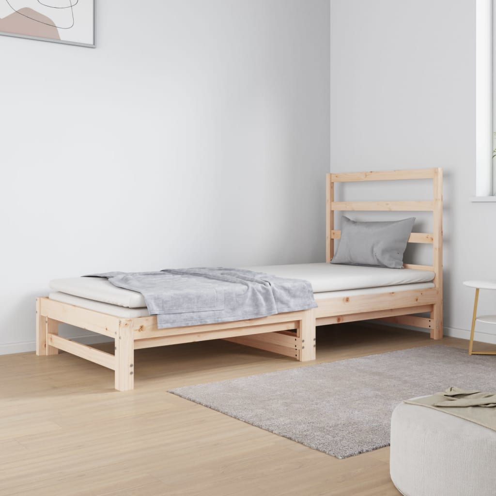 Uttrekkbar dagseng 2x(90x190) cm heltre furu