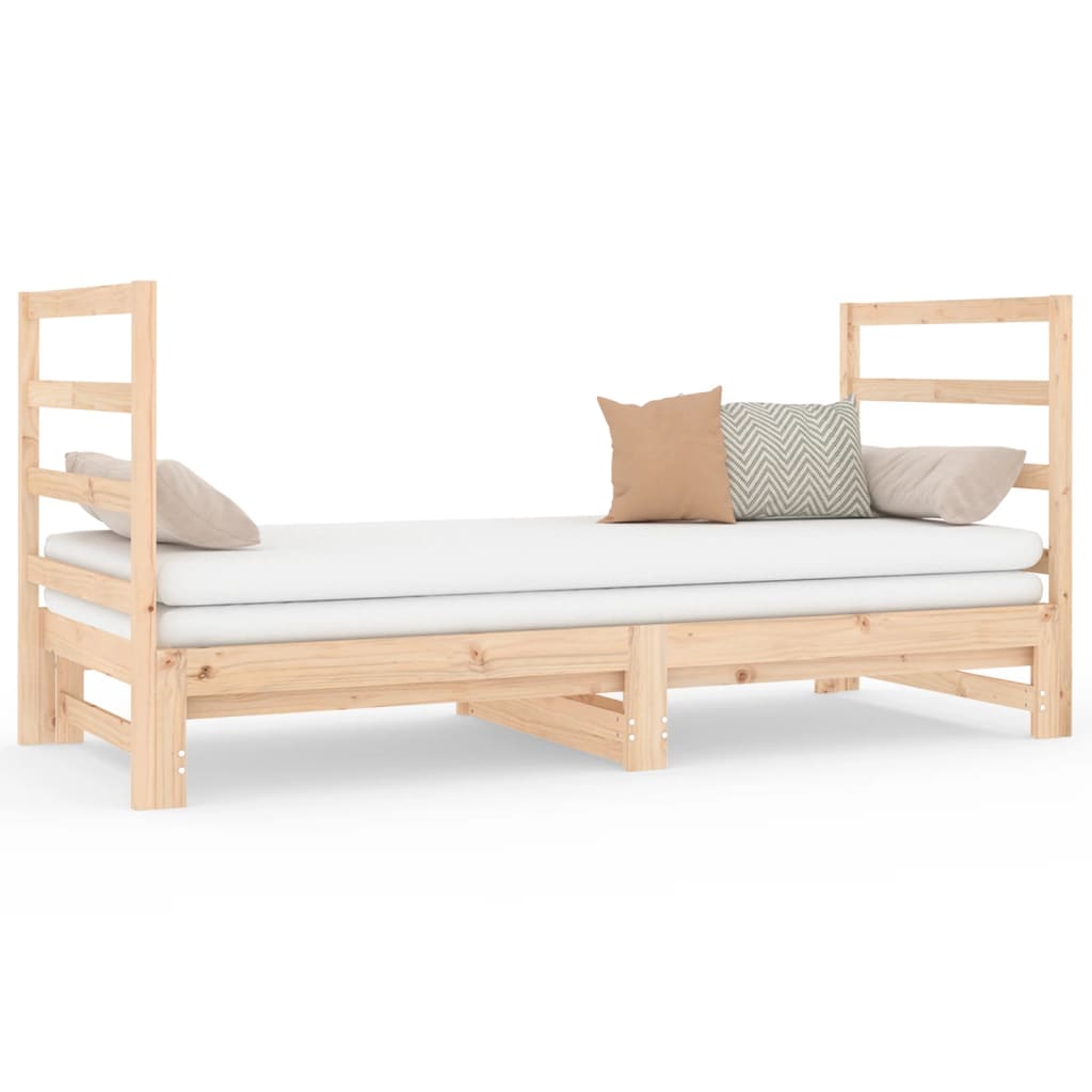 Uttrekkbar dagseng 2x(90x190) cm heltre furu