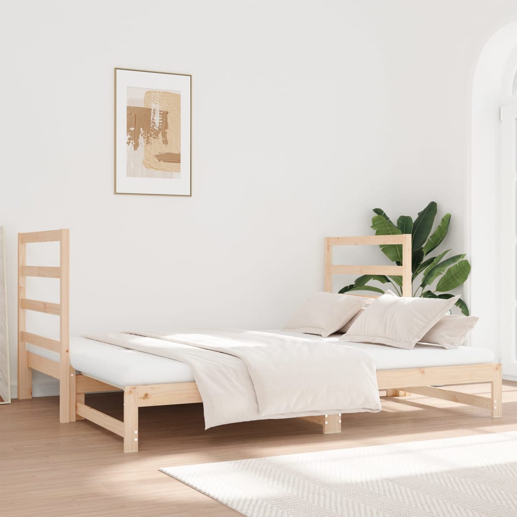 Uttrekkbar dagseng 2x(90x190) cm heltre furu
