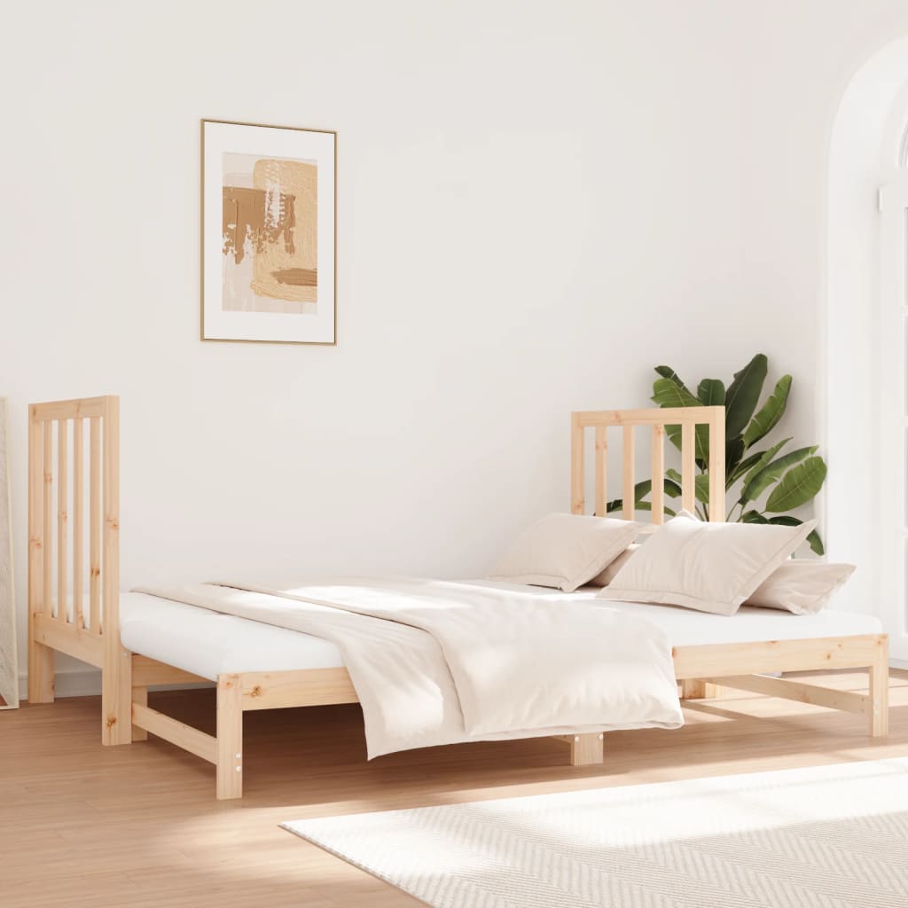 Uttrekkbar dagseng 2x(90x190) cm heltre furu