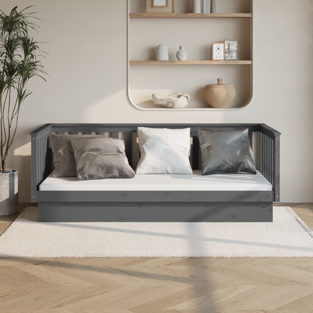 Dagseng grå 100x200 cm heltre furu vidaXL