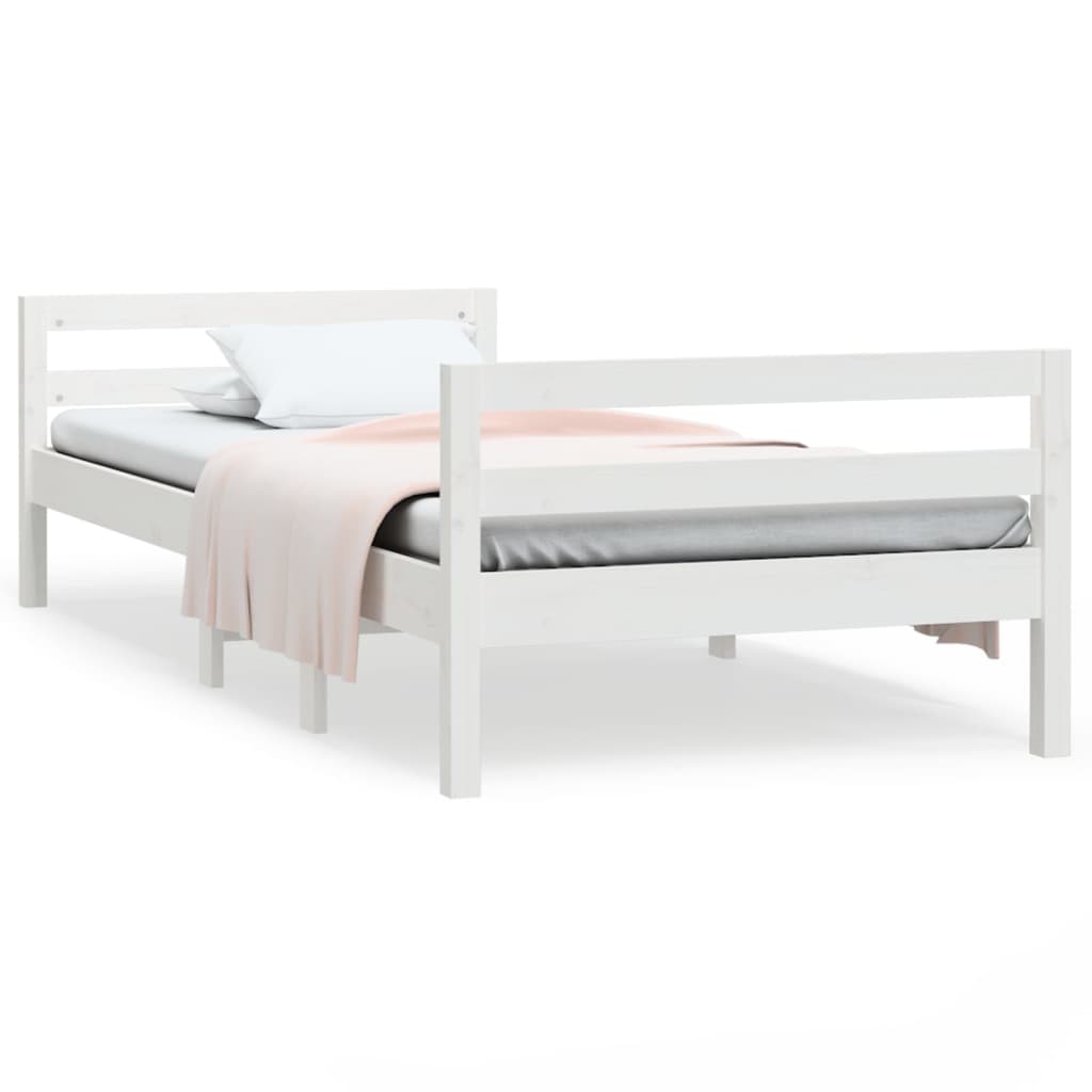 Sengeramme uten madrass hvit 75x190 cm heltre furu
