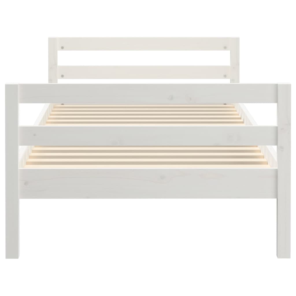 Sengeramme uten madrass hvit 75x190 cm heltre furu