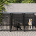 Utendørs hundegård med tak stål 15,02 m²