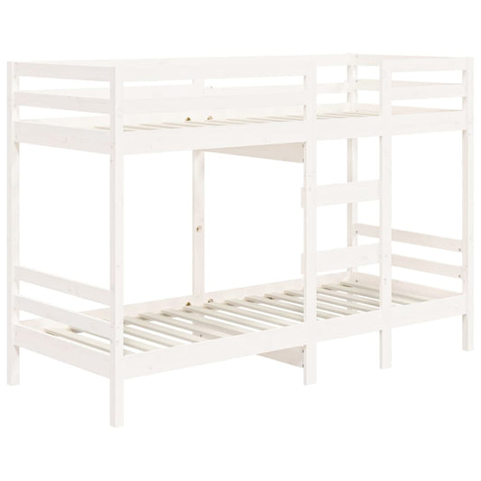 Køyeseng hvit 75x190 cm heltre furu