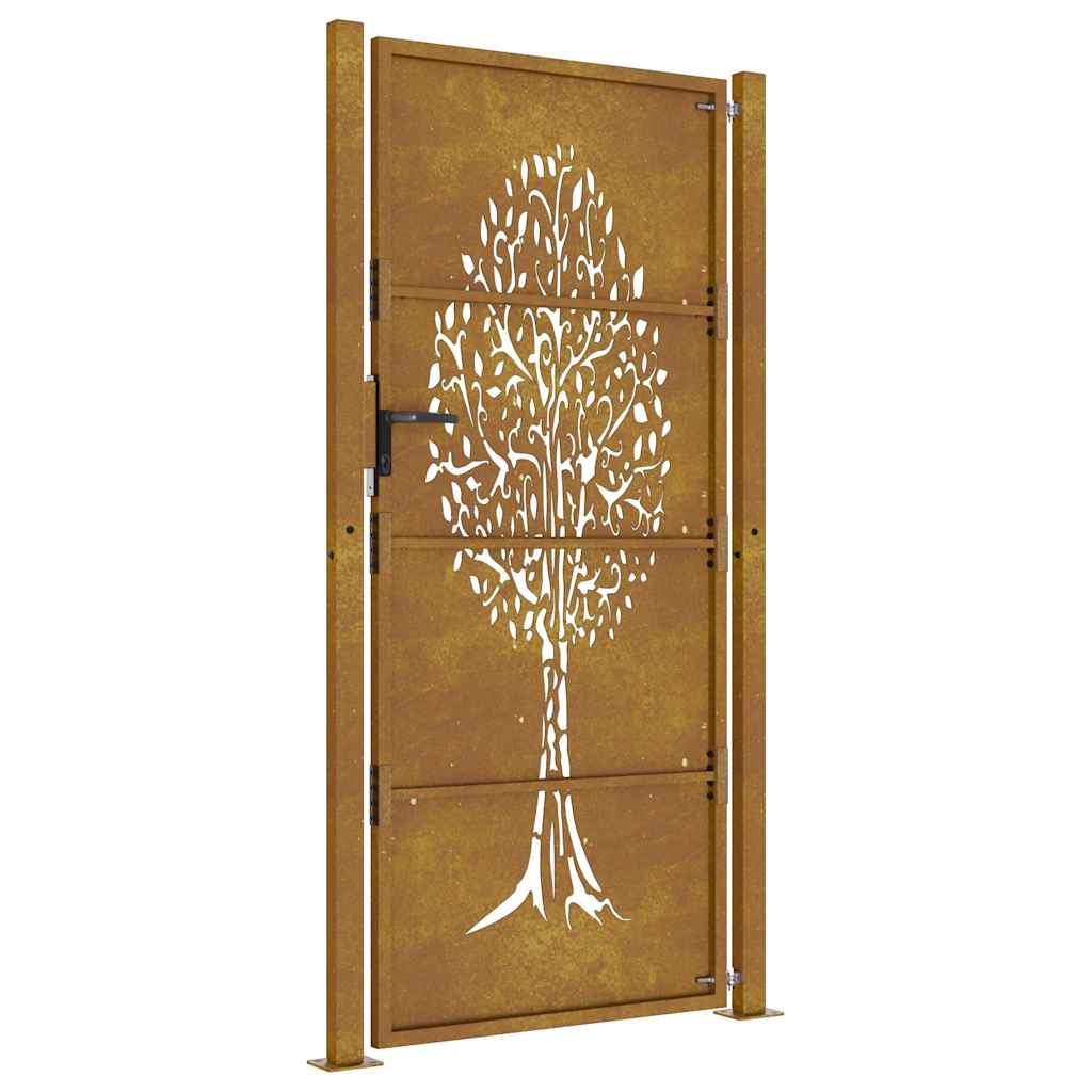 Hageport 100x175 cm cortenstål tredesign vidaXL